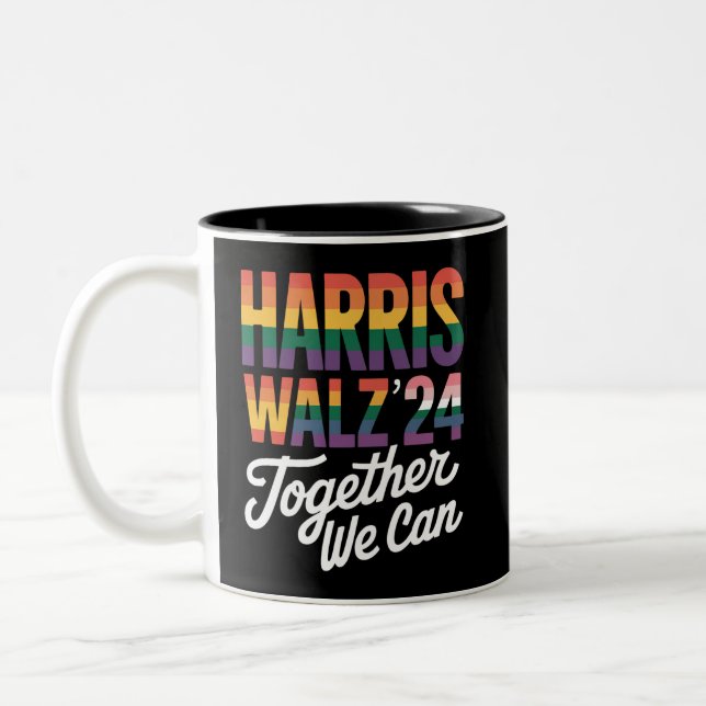 Tasse 2 Couleurs Harris Walz 2024 Ensemble, nous pouvons élire LGBT (Gauche)