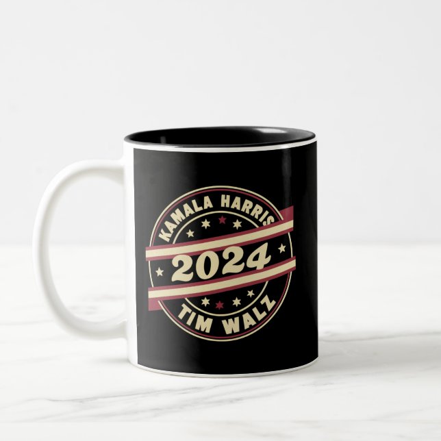 Tasse 2 Couleurs Harris Walz 2024 pour le président Patriotic Kamal (Gauche)