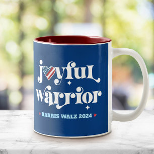Tasse 2 Couleurs Harris Walz Joyful Warrior USA Flag Heart Navy