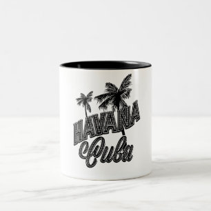 Tasse 2 Couleurs Havana Cuba typographie vintage art.