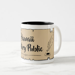 Tasse 2 Couleurs Hawaii Notaire Public Soll Feather Quill