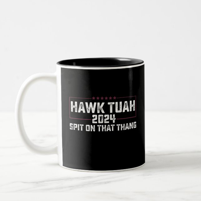Tasse 2 Couleurs Hawk Tuah 2024 Crache Sur Cette Chose Présidentiel (Gauche)