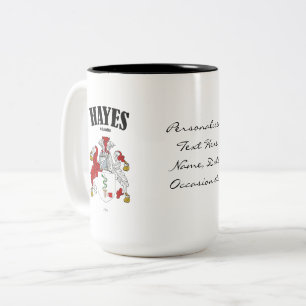 Tasse 2 Couleurs Hayes Family Crest, Traduction & Signification