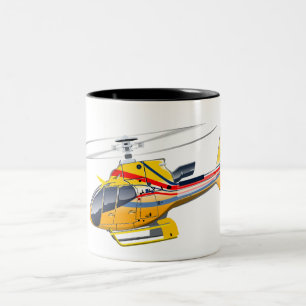Tasse 2 Couleurs Hélicoptère de dessin