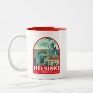 Tasse 2 Couleurs Helsinki Finland Voyage Art Emblème