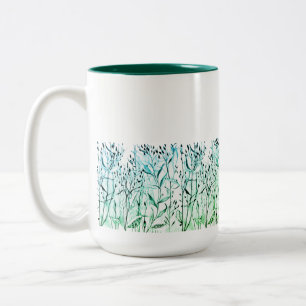 Tasse 2 Couleurs Herbes et feuilles vertes
