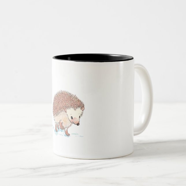 Tasse 2 Couleurs Hérisson bébé mignon (Devant droit)