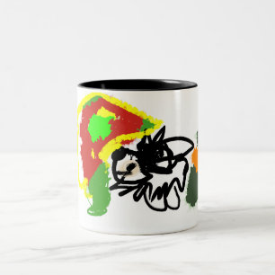 Tasse 2 Couleurs Hérisson jouant à l'automne