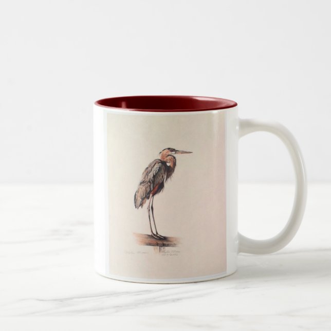 Tasse 2 Couleurs Héron bleu (Droit)