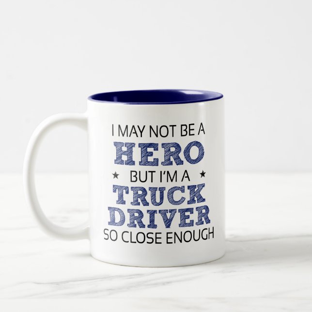 Tasse 2 Couleurs Héros de conducteur de camion Humour nouveauté (Gauche)
