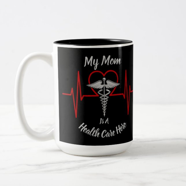 Tasse 2 Couleurs Héros de soins de santé maman (Gauche)