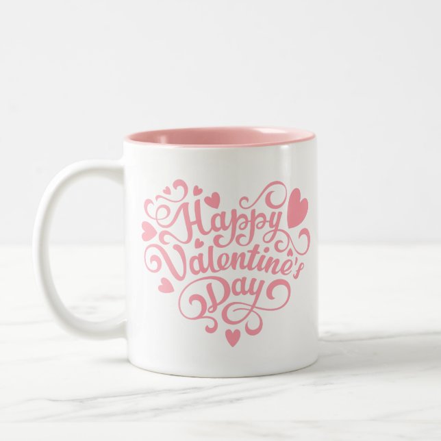 Tasse 2 Couleurs Heureuse Sainte-Valentin moderne (Gauche)