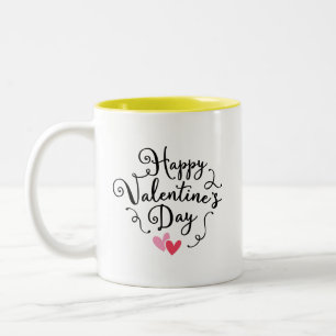 Tasse 2 Couleurs Heureuse Sainte-Valentin personnalisé