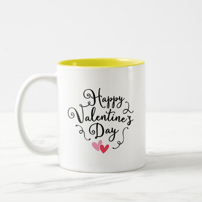 Tasse 2 Couleurs Heureuse Sainte-Valentin personnalisé (Gauche)
