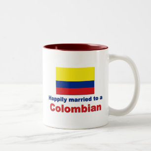Tasse 2 Couleurs Heureusement marié à un colombien