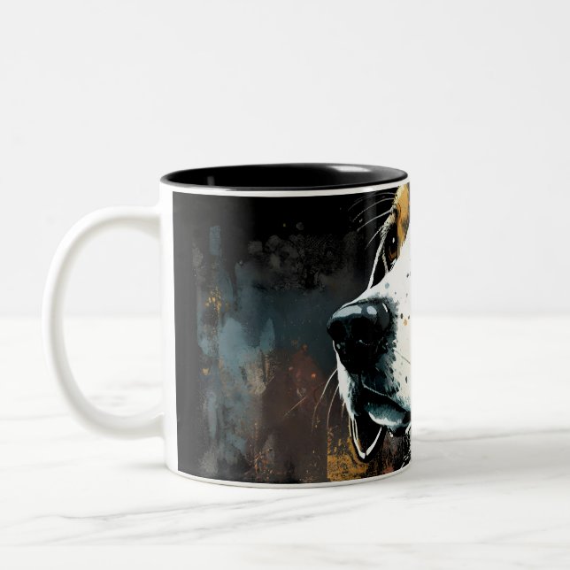 Tasse 2 Couleurs Heureux Beagle (Gauche)