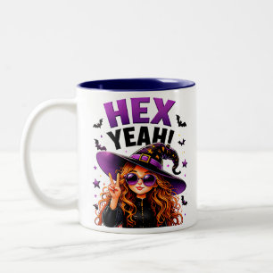 Tasse 2 Couleurs Hex Yeah Drôle Sorcière Halloween Magie Citation