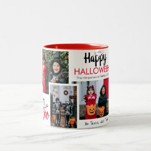Tasse 2 Couleurs Hey Boo Éffrayant Halloween Famille Photo Collage