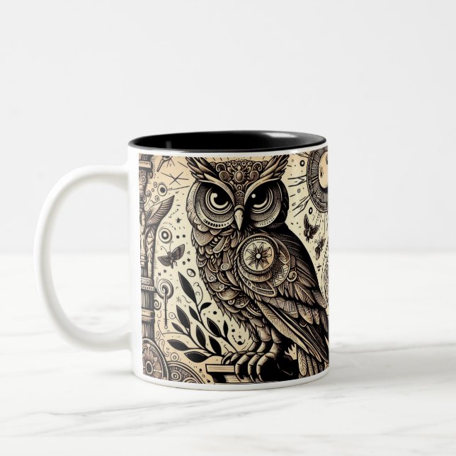 Tasse 2 Couleurs hibou  (Gauche)