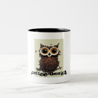 Tasse 2 Couleurs Hibou d'intoxiqué de café
