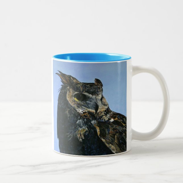 Tasse 2 Couleurs Hibou majestueux (Droit)