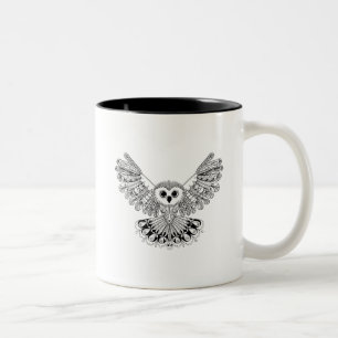 Tasse 2 Couleurs Hibou noir de style