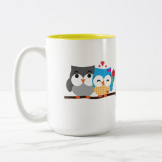 Tasse 2 Couleurs Hiboux dans l'amour