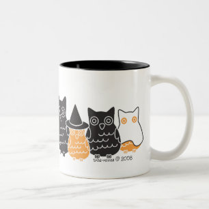 Tasse 2 Couleurs Hiboux de Halloween