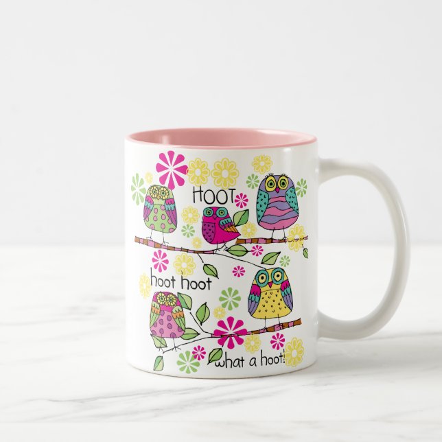 Tasse 2 Couleurs Hiboux de Hootie (Droit)