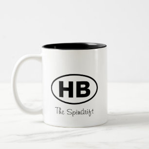 Tasse 2 Couleurs Higgins Beach Deux lettres Nom du chalet ovale