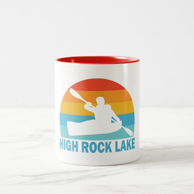 Tasse 2 Couleurs High Rock Lake Caroline du Nord Kayak (Centre)