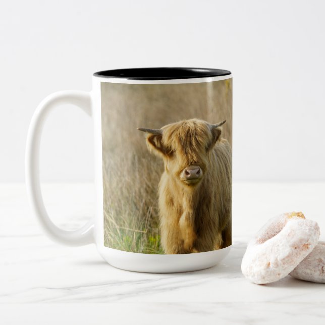 Tasse 2 Couleurs Highland Cow (Avec donut)
