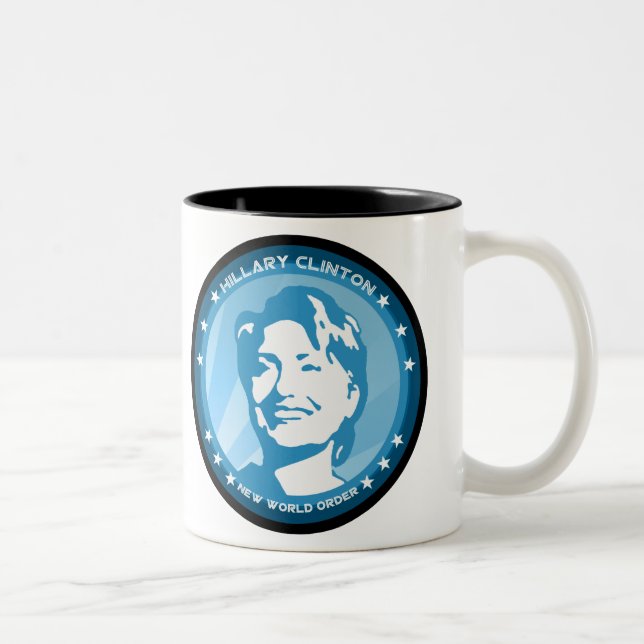 Tasse 2 Couleurs hillary clinton : rayons bleus : (Droit)