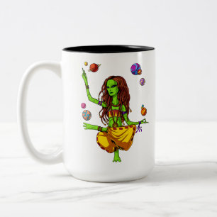 Tasse 2 Couleurs Hippie Alien spatiale Zen Yoga méditation