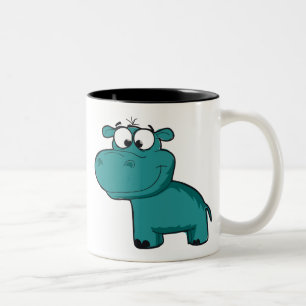 Tasse 2 Couleurs Hippo heureux bleu