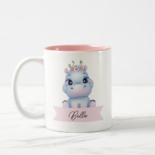 Tasse 2 Couleurs Hippo mignon personnalisé
