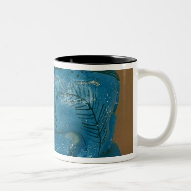 Tasse 2 Couleurs Hippopotame bleu avec la décoration noire (Droit)