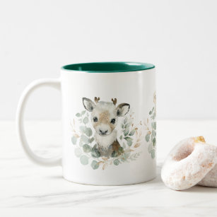Tasse 2 Couleurs Hiver Rindeer Ours Polaire Pingouin Verdure Wreath