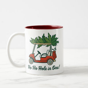 Tasse 2 Couleurs Ho Ho trou en un Noël Père Noël Golf Golfing 