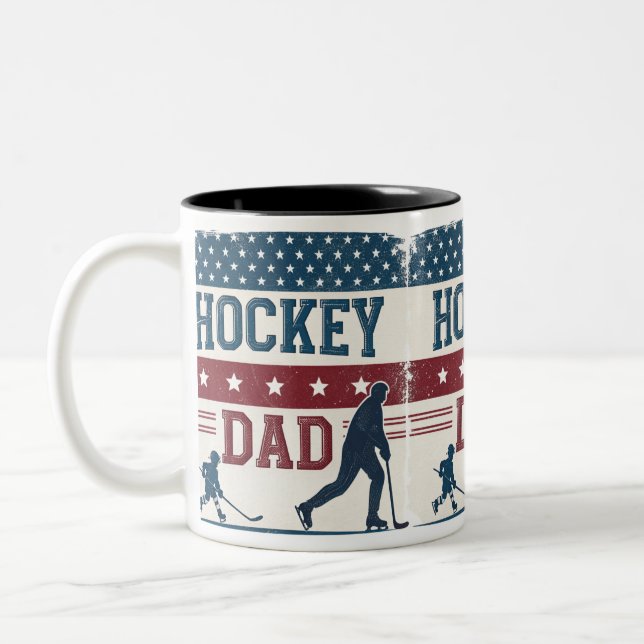 Tasse 2 Couleurs Hockey DAD USA Drapeau mule (Gauche)