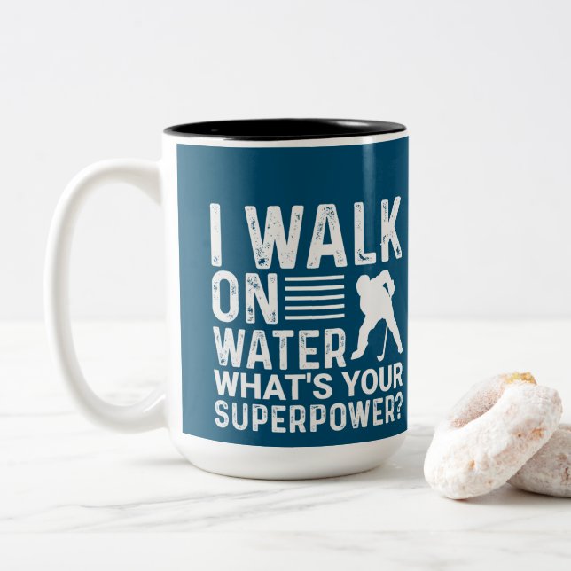 Tasse 2 Couleurs Hockey Je Marche Sur Eau (Avec donut)