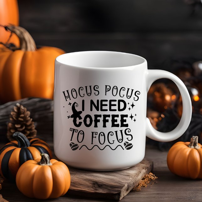 Tasse 2 Couleurs Hocus Pocus J'ai besoin de café pour me concentrer (Hocus Pocus I Need Coffee to Focus Mug)