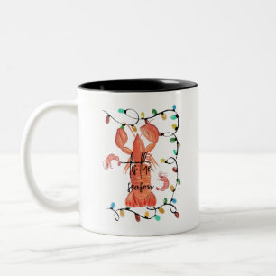 Tasse 2 Couleurs Homard de Noël écrevisse crustacé aquarelle