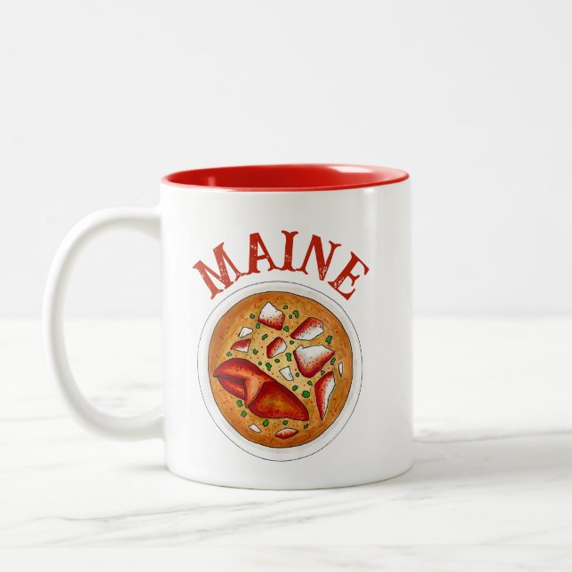Tasse 2 Couleurs Homard Soupe Bisque Cuisine de fruits de mer Maine (Gauche)