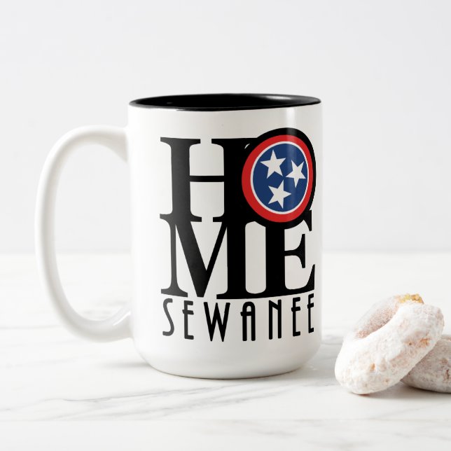 Tasse 2 Couleurs HOME Sewanee Tennessee 15oz (Avec donut)