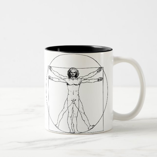 Tasse 2 Couleurs Homme de da Vinci Vitruvian (Droit)