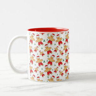 Tasse 2 Couleurs Homme en pain d'épice de Noël et Mistletoe