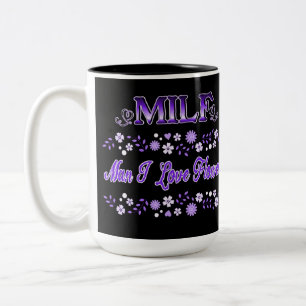 Tasse 2 Couleurs Homme I Love Flowers Purple Text