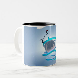 Tasse 2 Couleurs Homme sur une sphère sablonneuse