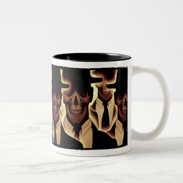 Tasse 2 Couleurs Hommes de crâne dans le noir (Droit)